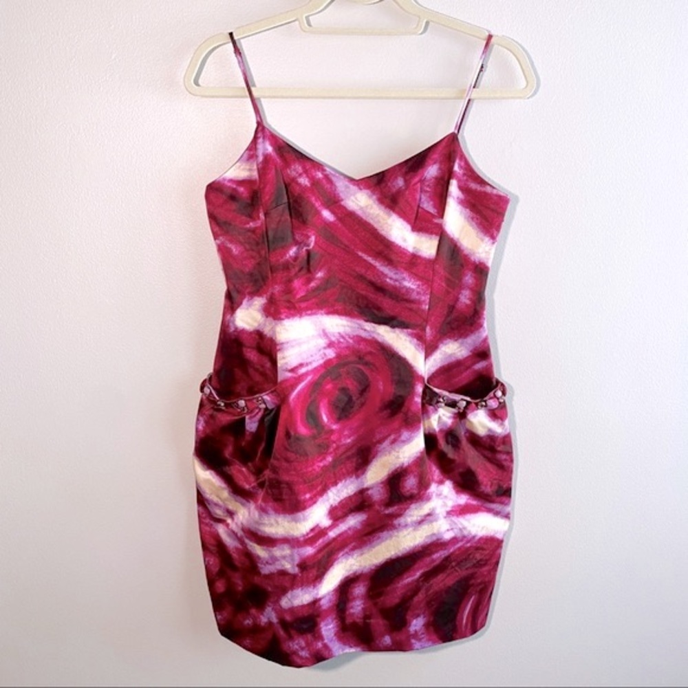 BCBGMaxAzria Pink Floral Jeweled Bubble Dress